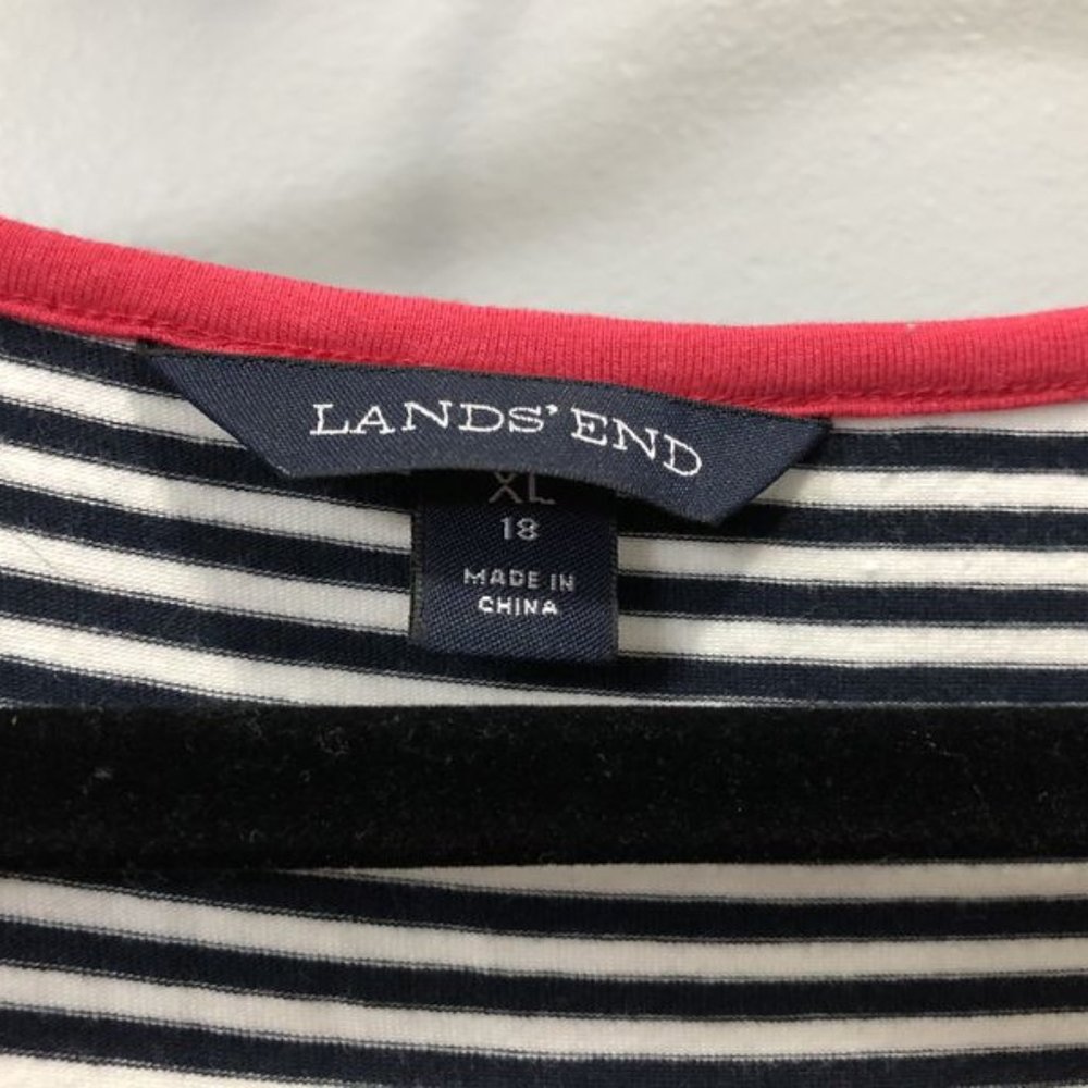 Blue, white & pink striped Land's End Dress XL(18) - Picture 4 of 6